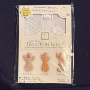 Swaddle Designs White Swaddle Sack with Mitten Cuffs